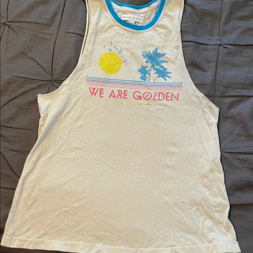 Spiritual Gangster We are golden muscle tank Sz M